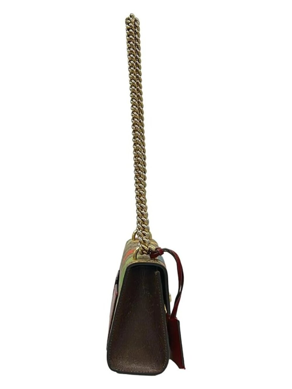 GUCCI Padlock Small,Guccitian 409487 Beige Dark Brown Multi PVC Leather - - Picture 4 of 15